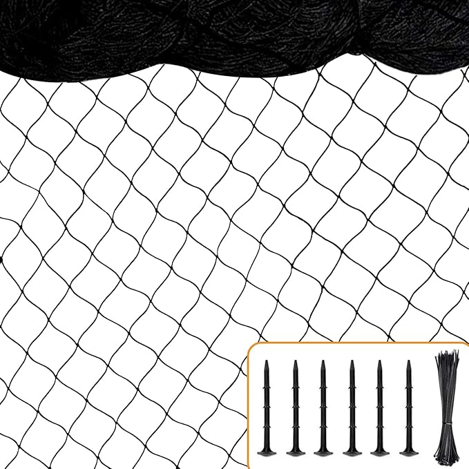 BSTPCOO Bird Netting 50'x50' with 1" Square Mesh Bird Net Garden Nettings for Chicken Coop Roof, Poultry Netting Heavy Duty Nylon Net Aviary Nettings Deer Fence Hawk nets for Chicken Run