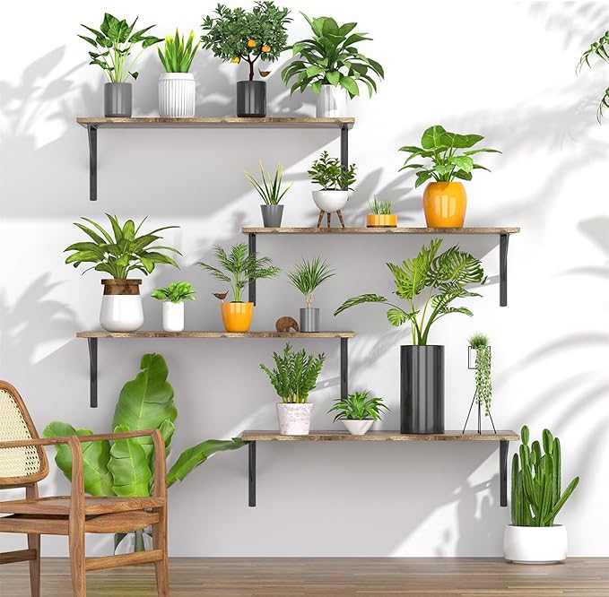 Deep Floating Shelves for Wall Set of 3, 24W x 12 Inch Deep Floating Shelves