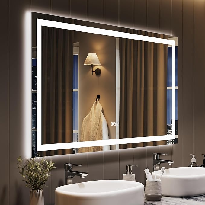 LED Bathroom Mirror 50 x 28 inch, Lighted Bathroom Vanity Mirror