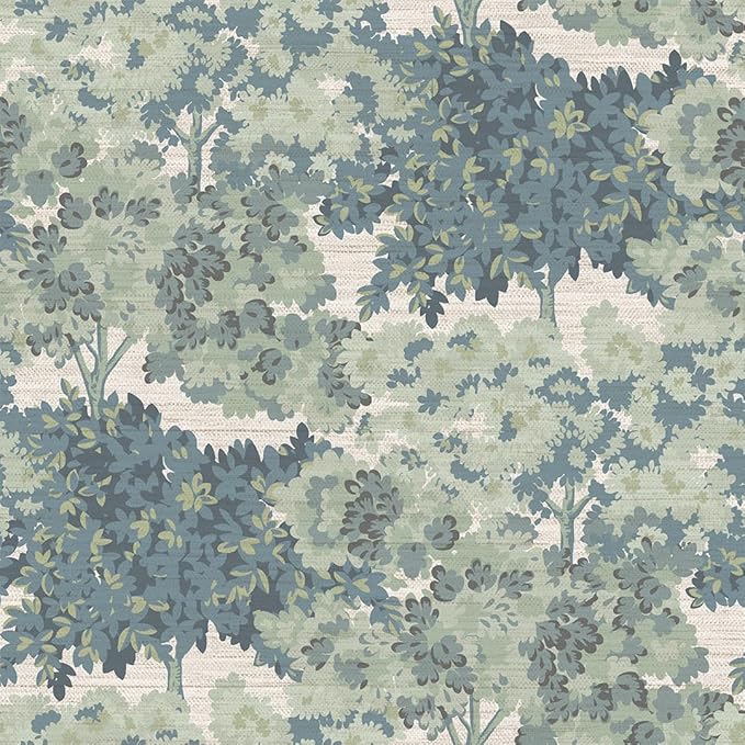 Tempaper Textured Green Canopy Toile Faux Grasscloth Removable Peel and Stick