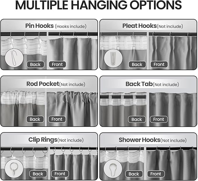 Room Divider Curtains for Ceiling Track System or Rod