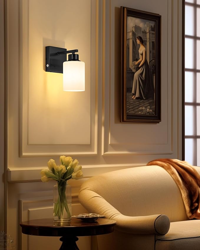 Rayogale Battery Operated Wall Sconce Set of 2, Easy Install Dimmable Wireless
