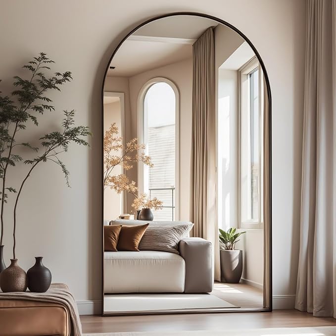 DMWOODFL 76x34 Inch Arched Full Length Mirror