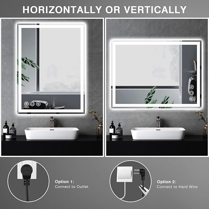 24"x 36" LED Bathroom Mirror