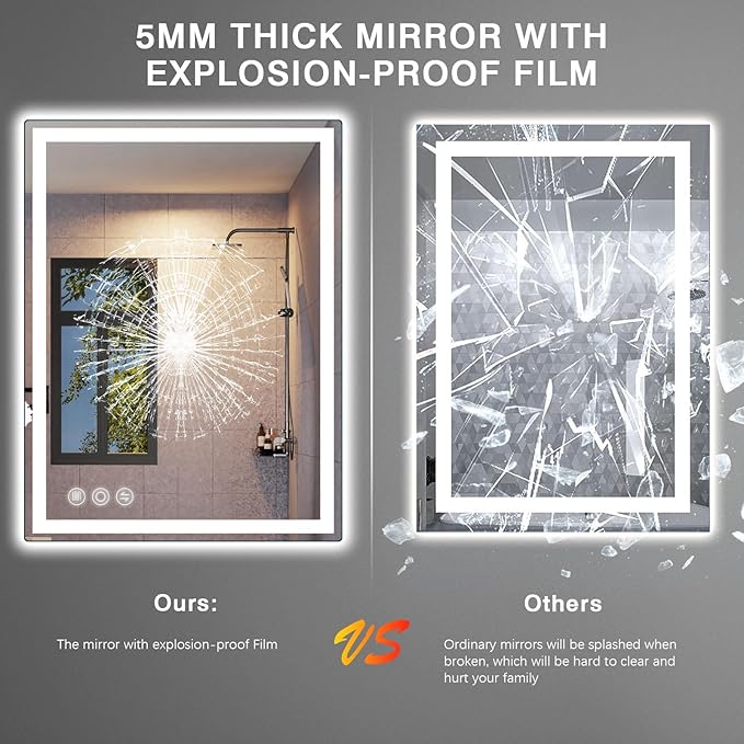 24"x 36" LED Bathroom Mirror