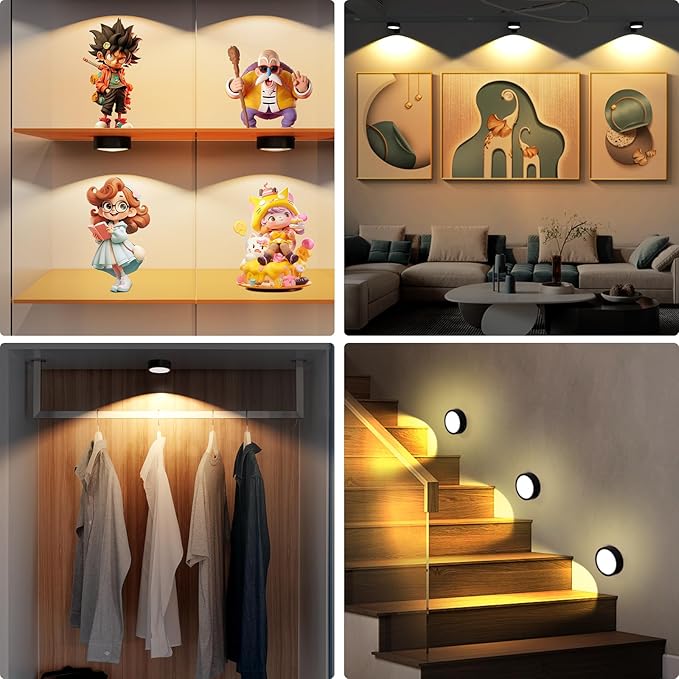 Narotood Picture Lights for Wall, Rechargeable Battery Magnetic Poster Lights