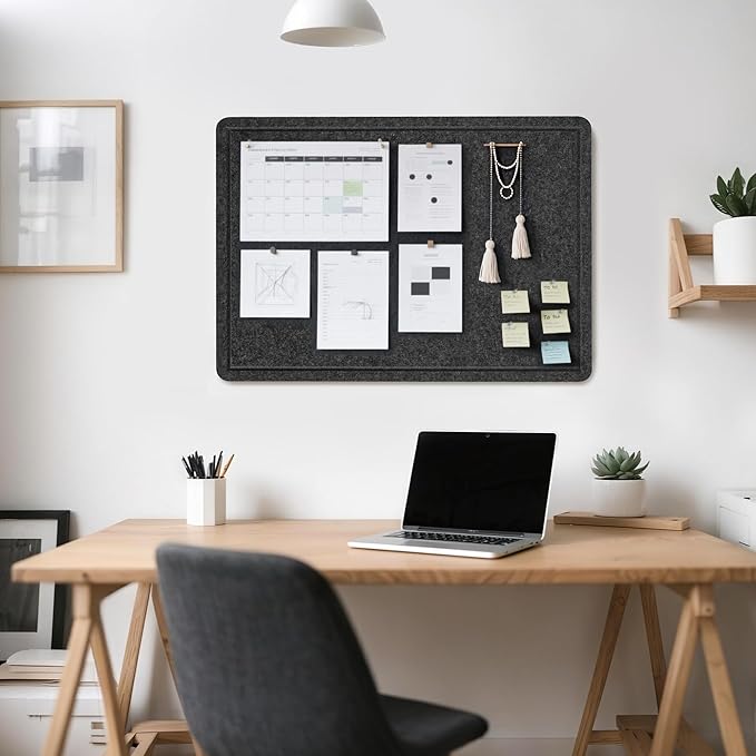 Lightomorrow Bulletin Board, 24x18 inches Decorative Felt Pin Board, Cork Board