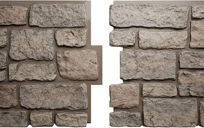 EverStone Cobblestone Faux Stone Panel, Shadow Moss Color