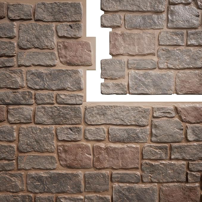 EverStone Cobblestone Faux Stone Panel, Breckenridge Color