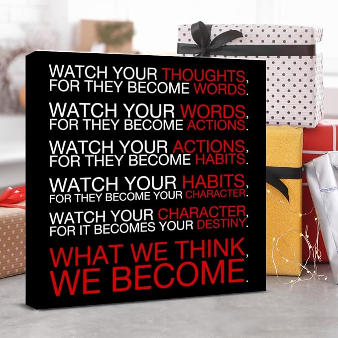 Watch Your Thoughts Motivational Classroom Posters, Inspirational Wall Decor