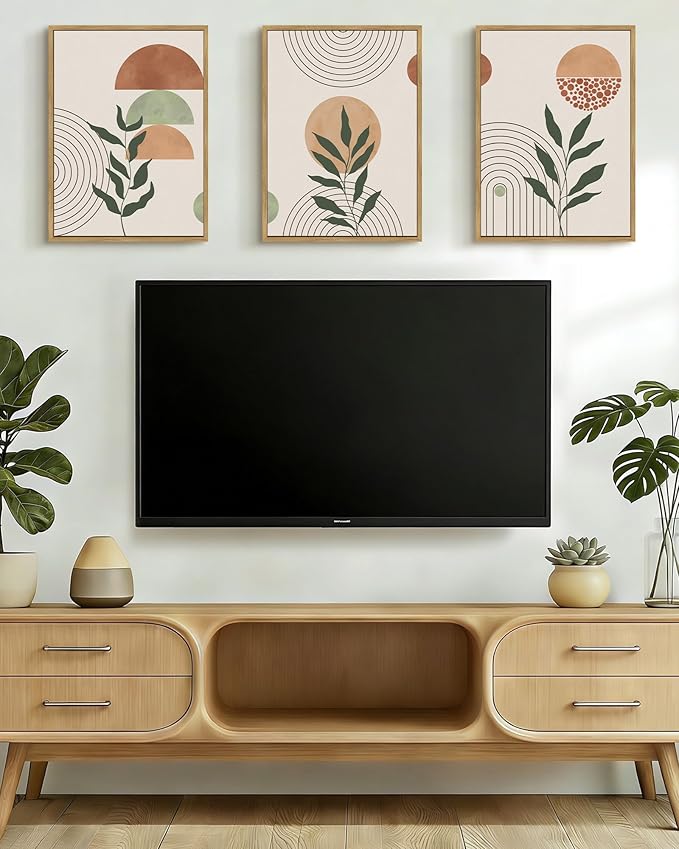 PHOPAGO Boho Wall Art Sage Plant Botanical Bohemain Framed Wall Printing