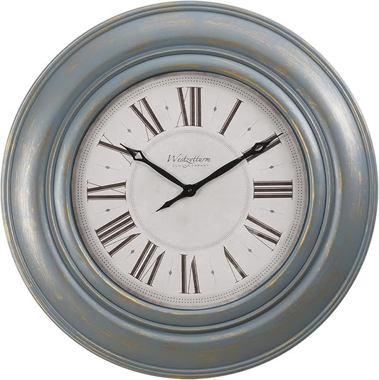 Monarch Specialties I 9028 Clocks, Large Oversized, Wall Clock, Antique Blue
