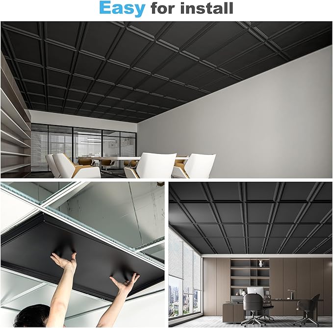 Art3d Drop Ceiling Tiles 48x24, Decorative PVC Ceiling Panels, Waterproof
