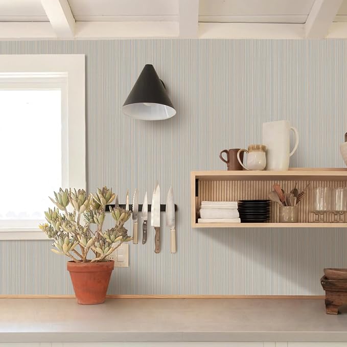Naphite Grasscloth Peel and Stick Wallpaper Modern Textured Self-Adhesive
