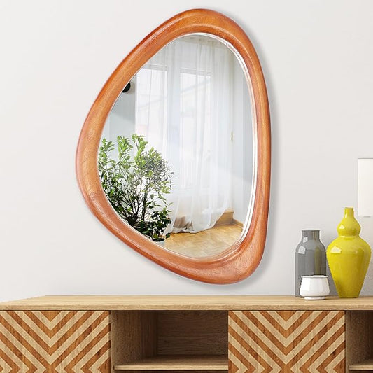 MAGFLERUM Irregular Wall Mirror, 30 * 20 inch Asymmetrical Wood Mirrors