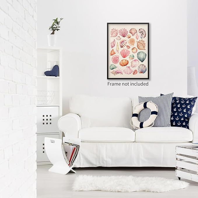 Pink Seashell Posters Coastal Cowgirl Canvas Wall Art Trendy Beach Starfish