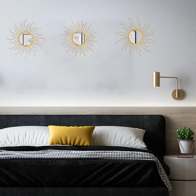 Mirror Decor Sunburst Mirrors Metal Sun Mirror Wall Decor Wall Mirror Home