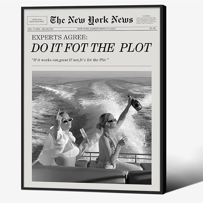 Black and White Fashion Hot Girl Poster Fun Do It