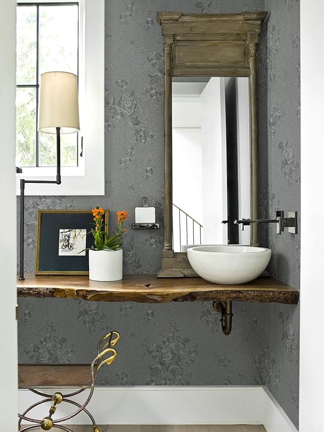 Erfoni 78.7"x17.7" Grey Contact Paper Gray Peel and Stick Wallpaper Thicken