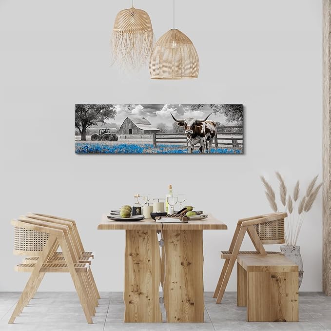 Highland Cow Wall Art Country Barn Truck Pictures