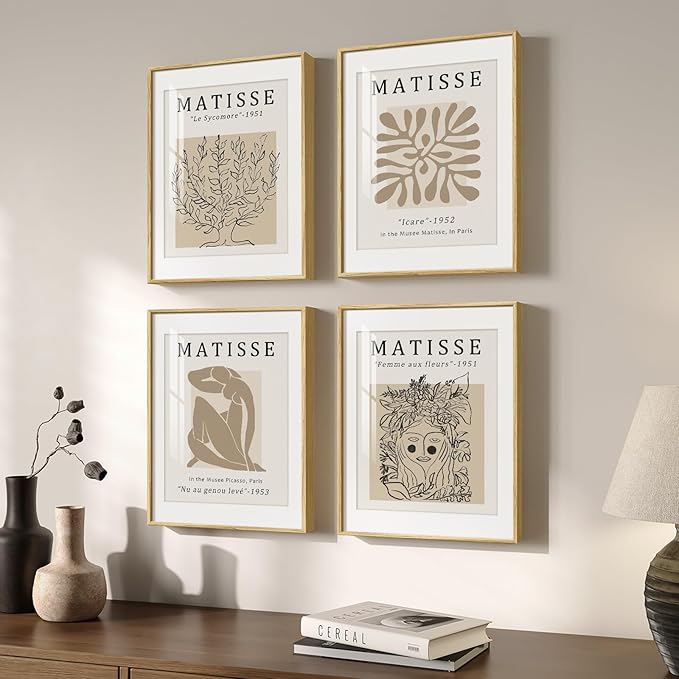 Framed Matisse Neutral Wall Art Set of 4