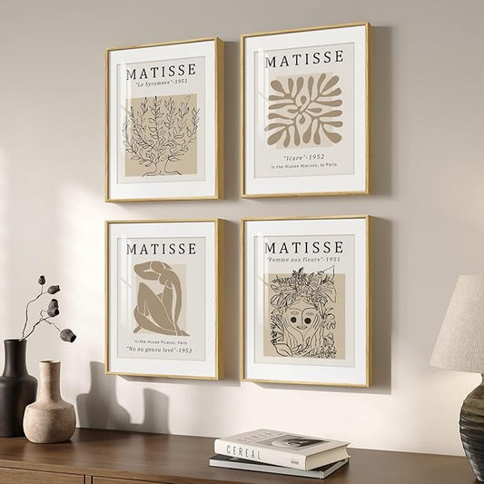 Framed Matisse Neutral Wall Art Set of 4