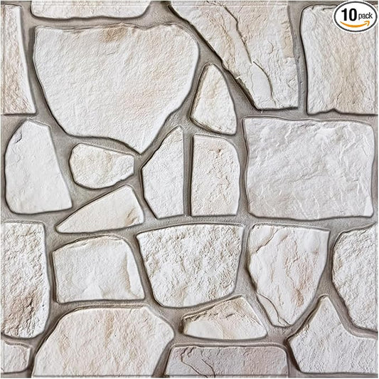 COMSTICKC 3D Faux Stone Wall Sticker Peel and Stick Wall Panels, Not Real Stone