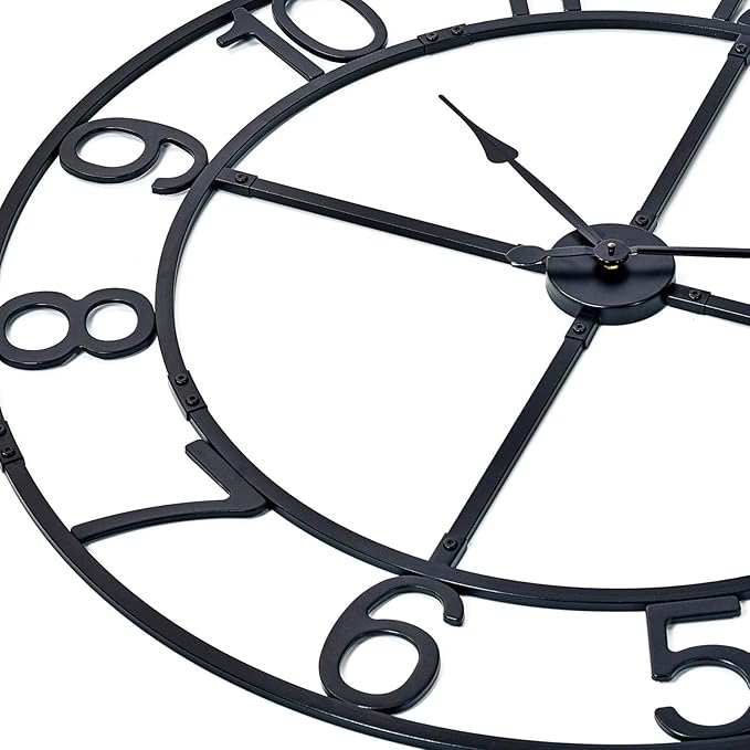 Large Wall Clock for Living Room Decor–48 Inch Silent Non-Ticking Modern
