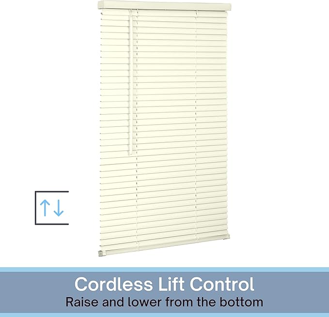 Lotus & Windoware Cordless 1" Vinyl Mini Blind 32" Wide x 64" Long