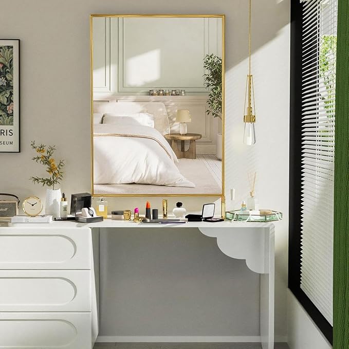 40x30 Inch Gold Bathroom Mirrors