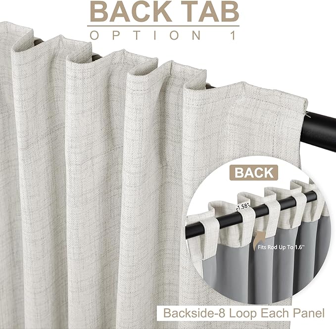 100% Blackout Shield Linen Blackout Curtains