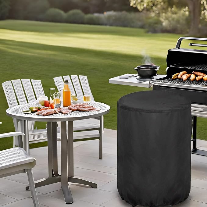 Smoker Cover for SUNLIFER 16" Round Charcoal Barbecue Grill, Waterproof Outdoor Smoker BBQ Cover Vertical Smoker Cover - 16" D x 32" H