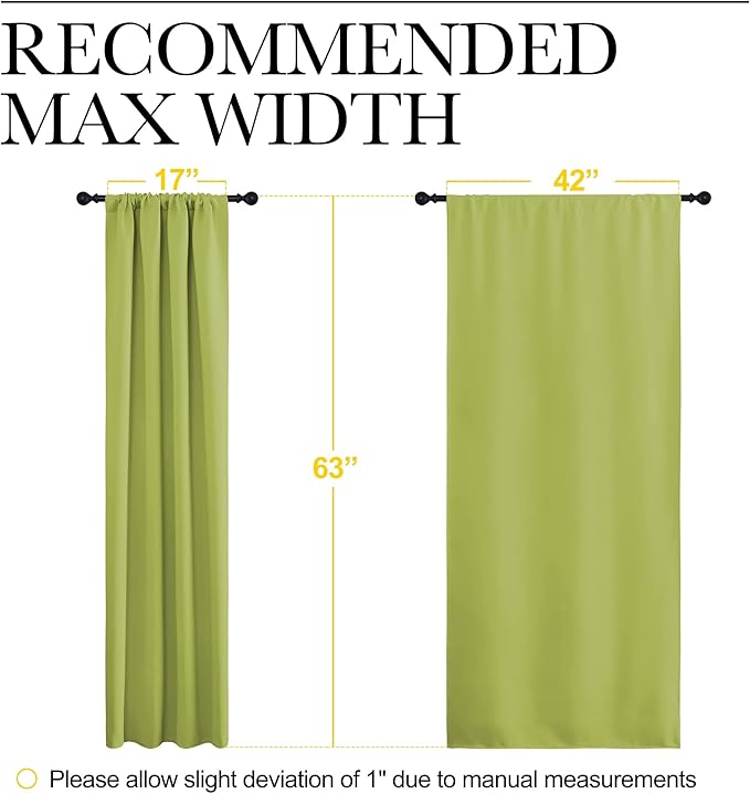 NICETOWN Green Blackout Draperies Curtains