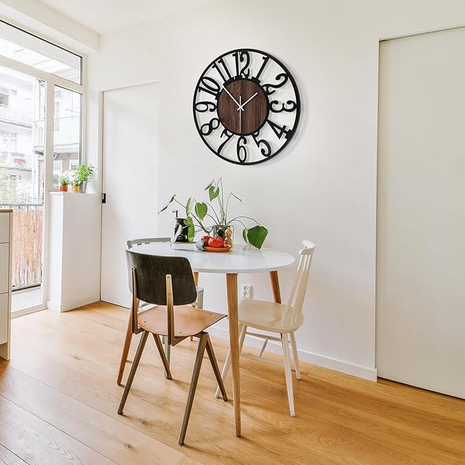 1st owned Wall Clock for Living Room -13" Silent Non Ticking, Battery Operated