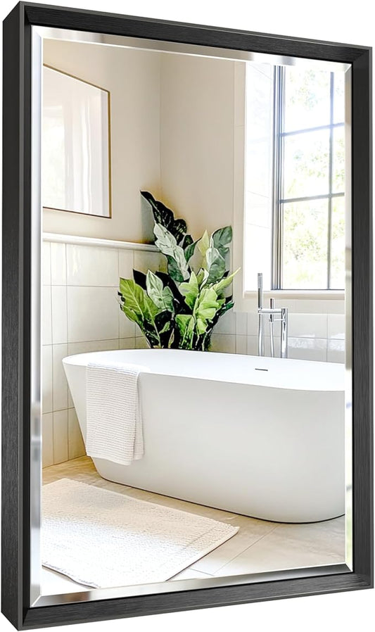 Black Bathroom Mirror, Anti-Rust Black Framed Mirror