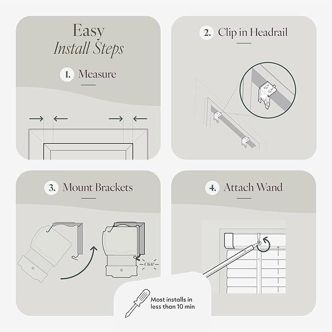 CHICOLOGY Cordless Mini Blinds, 1 Inch Vinyl Window Blinds, Room Darkening &