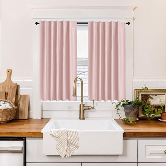 RYB HOME 100% Blackout Short Curtains