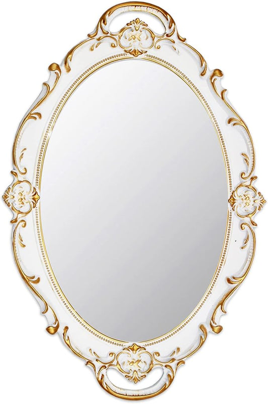Eaoundm 14.5 x 10 inchs Oval Antique Decorative Wall Mirror Vintage Hanging