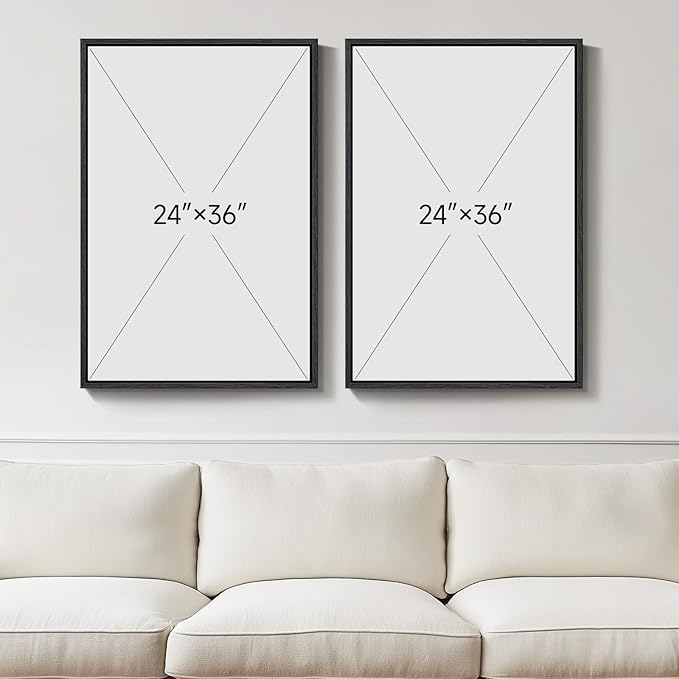 Large Framed Neutral Abstract Wall Art