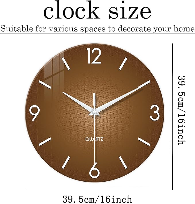 XFM Modern Wall Clock for Living Room Simple Wall Clocks Battery Operated 16