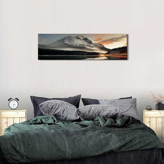 Sunset Mountain Landscape Canvas Wall Art