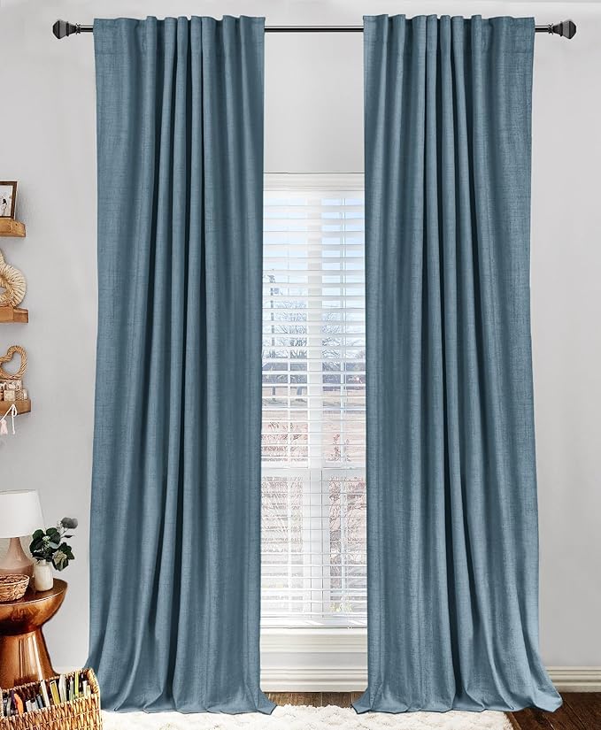 100% Blackout Shield Linen Blackout Curtains