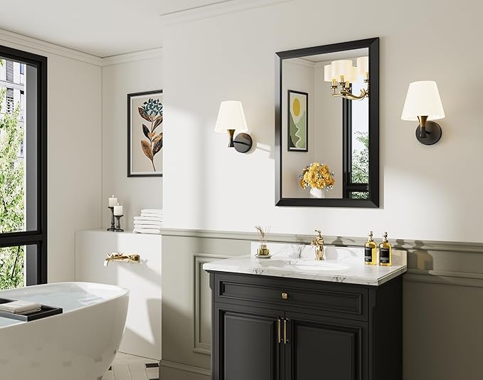 Briivue 24x36 Inch Black Bathroom Mirror