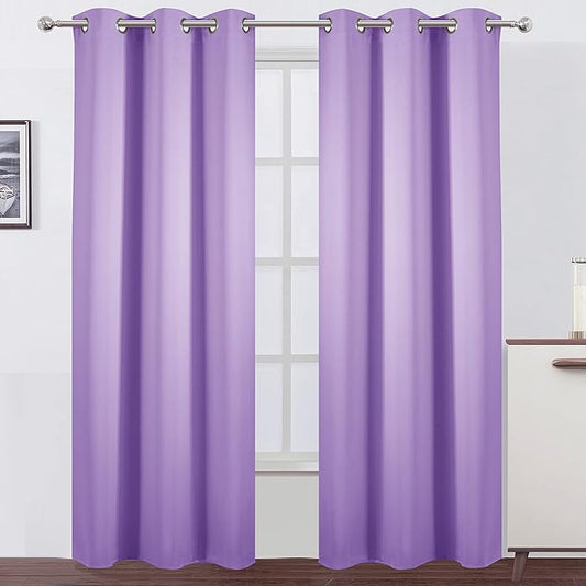 LEMOMO Blackout Curtains 42 x 84 inch/Lavender Curtains Set of 2 Panels/Thermal