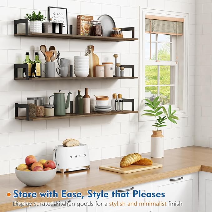 Harwaya Floating Shelves for Wall 36 Inches Long 8 Inch Deep, Large Wall Book