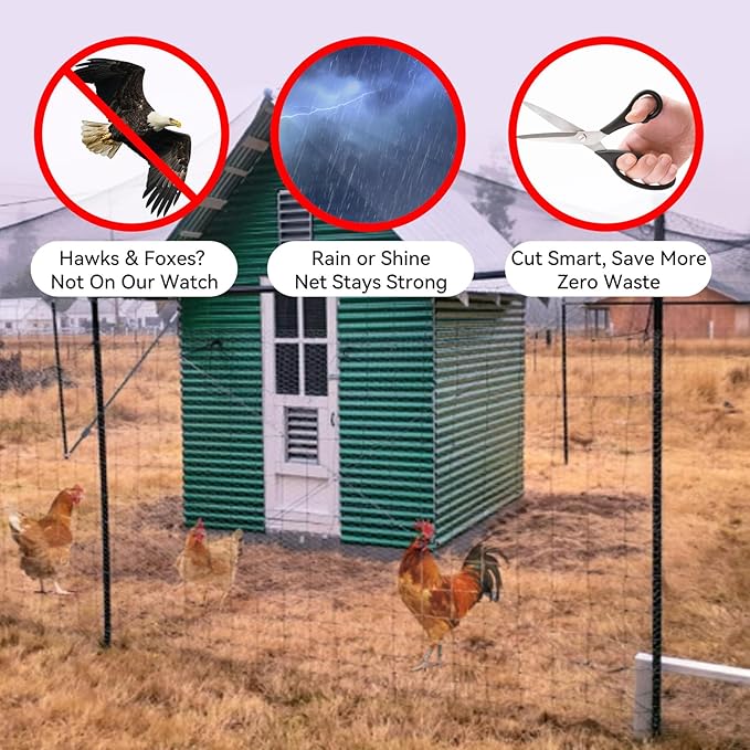 Bird Netting for Garden 10x10 Ft, 1/2 Inch Mesh Heavy Duty Garden Netting for Plants, Fruit Trees & Blueberries, UV Resistant Outdoor Protection Against Birds, Squirrels, Deer & Poultry
