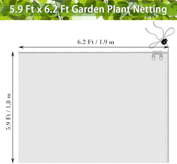 Fruit Tree Netting Covers with Zipper to Protect from Squirrels and Birds Large Netting for Fruit Trees Net Protection, White, 71" x 75", 2 Pack