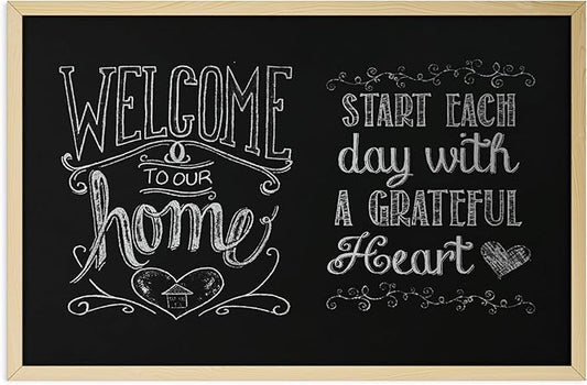 U Brands Chalkboard, Birch Wood Frame, Wall Mountable, Dry Erase Board
