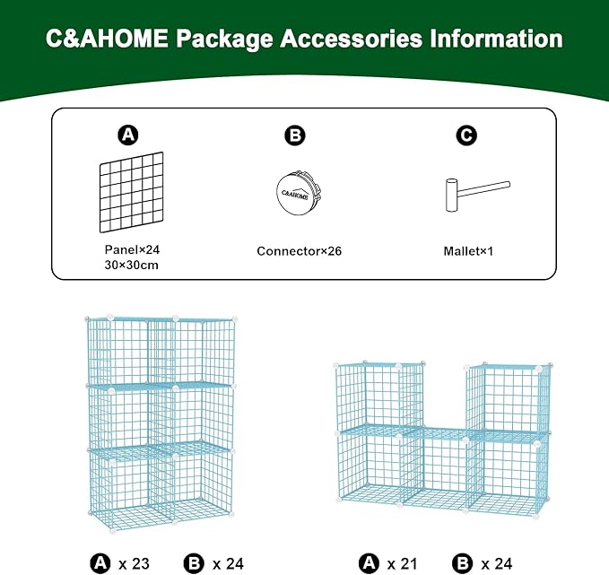 C&AHOME Wire Cube Storage, 6