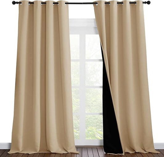 NICETOWN Thermal Insulated 100% Blackout Curtains, Sound Proof Drapes